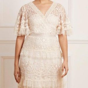 Needle and Thread Francine Gown In Champagne/Pink Color Size 10